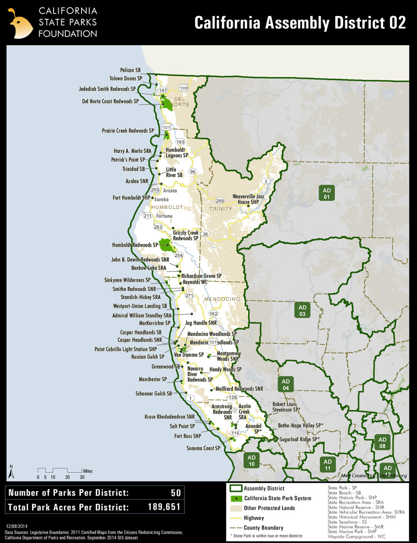california national parks map