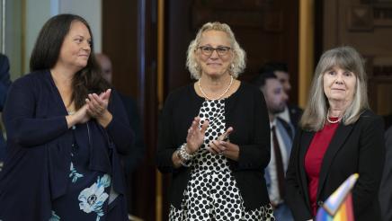 Nicole Curran, Left. Ruth Valenzuela, Middle. Cathy Mudge, Right.