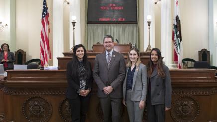 Assemblymember Wood with UCLA Dental Students on Assembly Floor