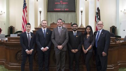 Assemblymember Wood with USC Dental Students on Assembly Floor