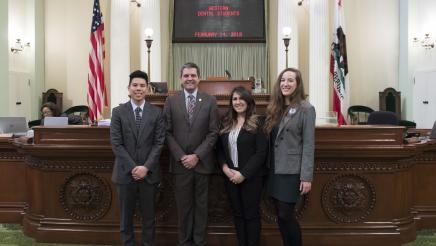 Assemblymember Wood with Western Dental Students on Assembly Floor